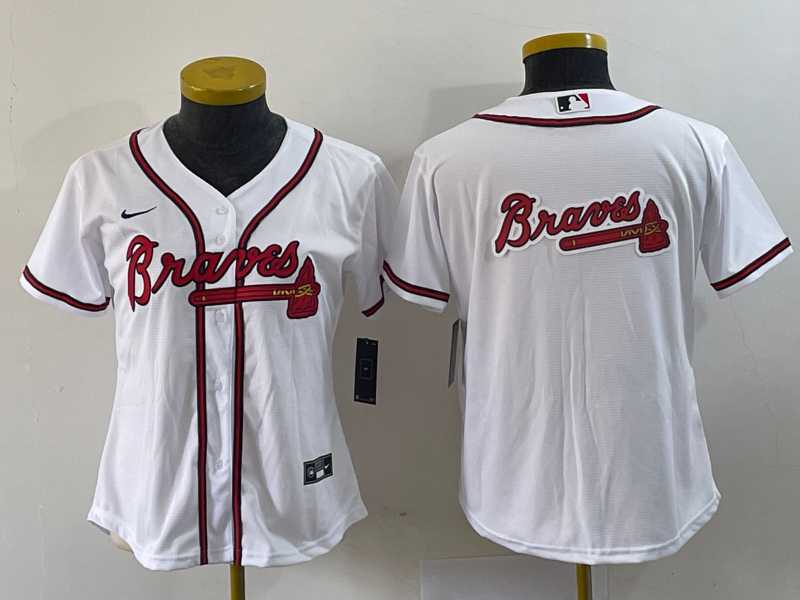 Women%27s Atlanta Braves Blank White Stitched MLB Cool Base Nike Jersey1